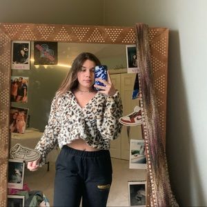 Cropped Hooded zip up jacket